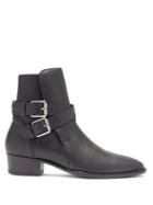 Matchesfashion.com Amiri - Buckled Leather Boots - Mens - Black