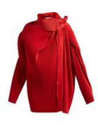 Matchesfashion.com Balenciaga - Draped Dot Print Blouse - Womens - Red Multi