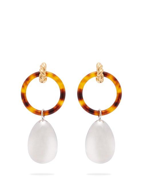 Matchesfashion.com Balenciaga - Hoop And Pendant Earrings - Womens - Silver