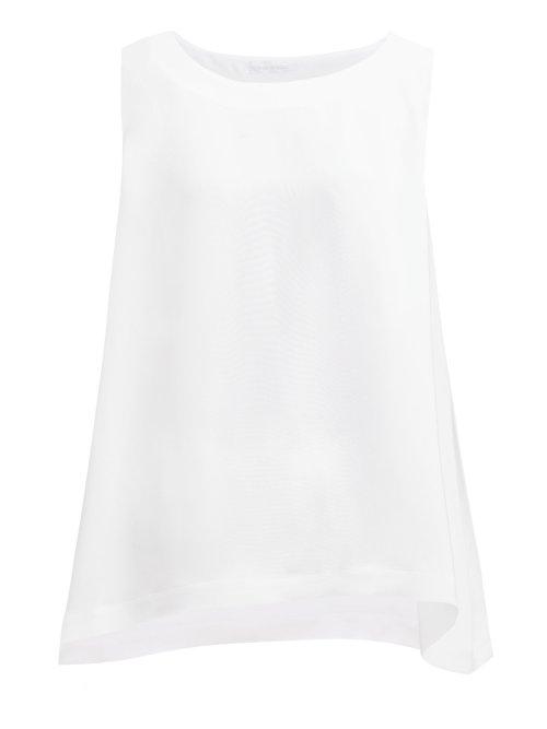 Matchesfashion.com Eskandar - Sleeveless Silk Top - Womens - White