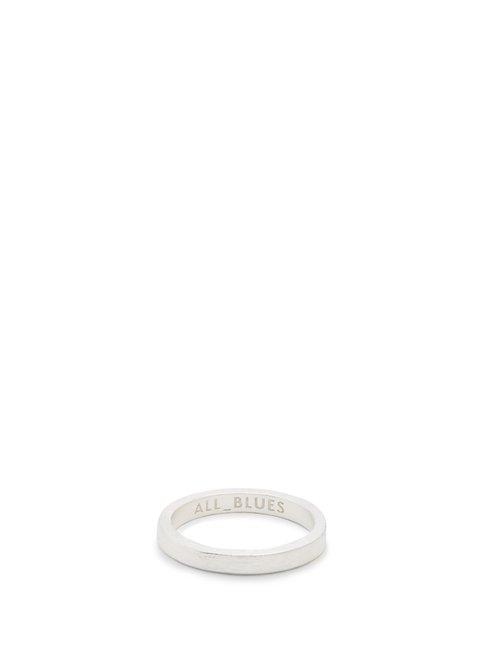 Matchesfashion.com All Blues - Square Sterling Silver Ring - Mens - Silver