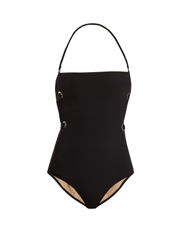 Zeus + Dione Triteia Eyelet Strapless Swimsuit