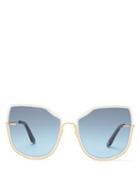 Matchesfashion.com Moy Atelier - Nobody's Darling Cat Eye Gold Plated Sunglasses - Womens - Gold