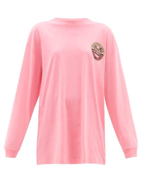 Matchesfashion.com Vetements - Surfer Print Cotton Jersey T Shirt - Womens - Pink
