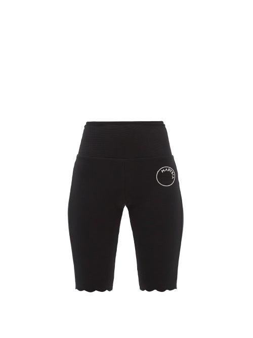 Marysia Sport - Iga Scalloped-edge Recycled-fibre Shorts - Womens - Black