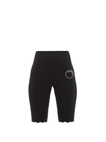 Marysia Sport - Iga Scalloped-edge Recycled-fibre Shorts - Womens - Black