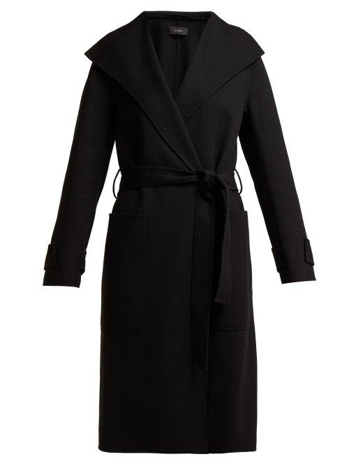 Matchesfashion.com Joseph - Lista Tie Waist Wool Blend Coat - Womens - Black