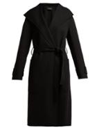Matchesfashion.com Joseph - Lista Tie Waist Wool Blend Coat - Womens - Black
