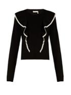 Chloé Cashmere And Cotton-blend Frilled Sweater