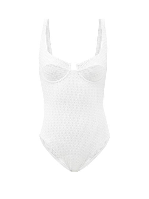 Ladies Beachwear Melissa Odabash - Sanremo Textured-jersey Underwired Swimsuit - Womens - White