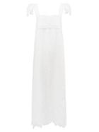 Matchesfashion.com Vita Kin - Charlotte Broderie-anglaise Linen Maxi Dress - Womens - White