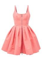 Alexander Mcqueen - Zipped Faille Mini Dress - Womens - Pink