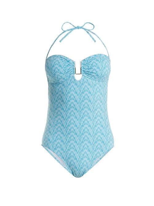 Matchesfashion.com Melissa Odabash - Argentina Strapless Swimsuit - Womens - Blue