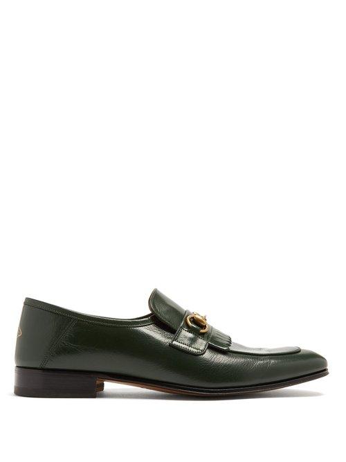 Matchesfashion.com Gucci - Harbor Leather Loafers - Mens - Green