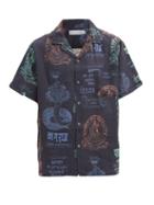 Matchesfashion.com Desmond & Dempsey - Khan Market-print Linen Pyjama Shirt - Mens - Black Multi