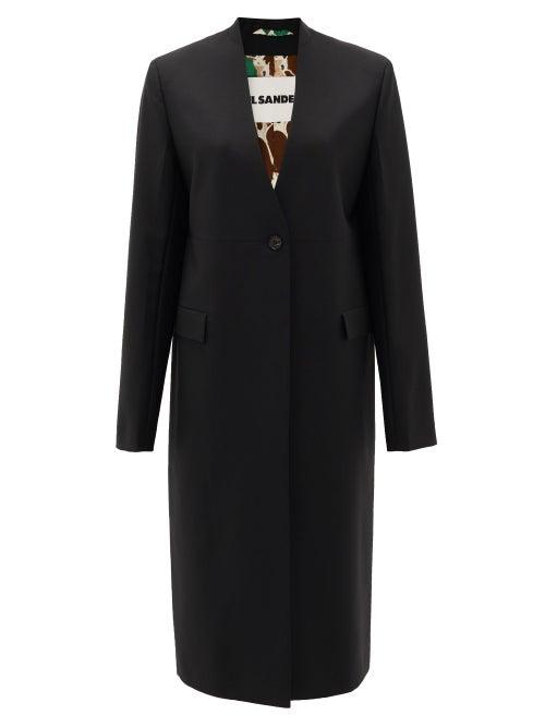 Matchesfashion.com Jil Sander - Single-breasted Wool-blend Coat - Womens - Black