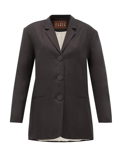 Matchesfashion.com Albus Lumen - Manus Oversized Linen Blazer - Womens - Black