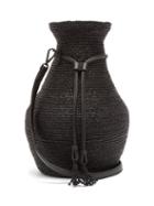 Matchesfashion.com Albus Lumen - X Helen Kaminski Figura Raffia Cross Body Bag - Womens - Black