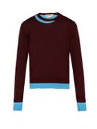 Matchesfashion.com Marni - Double Layered Cotton Blend Sweater - Mens - Burgundy