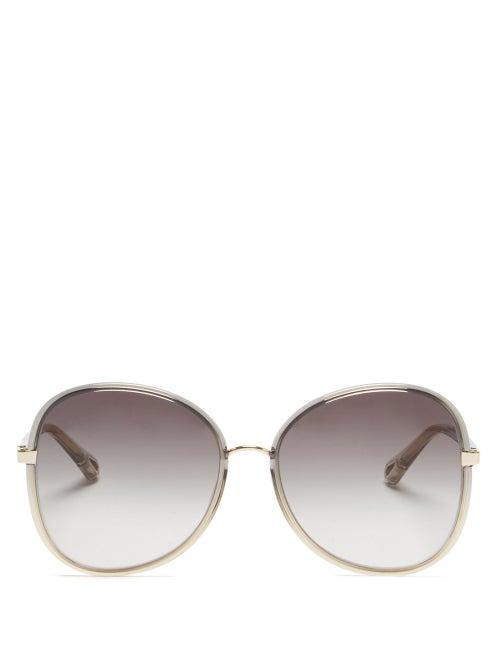 Matchesfashion.com Chlo - Oversized Square Acetate Sunglasses - Womens - Grey