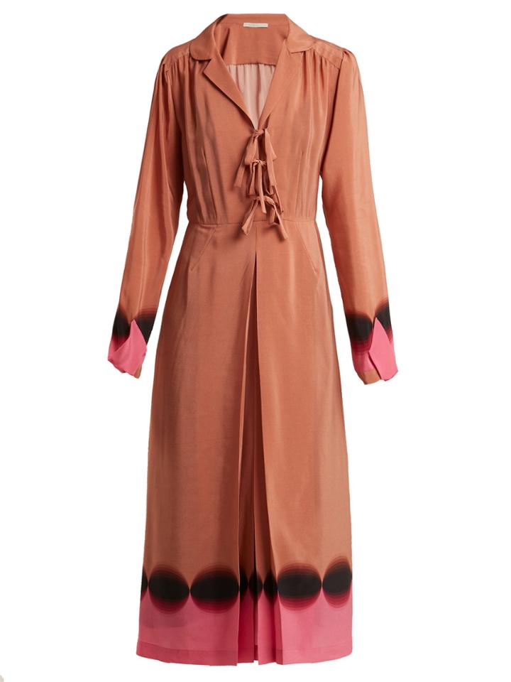 Marco De Vincenzo Contrast-panel Silk Crepe De Chine Dress