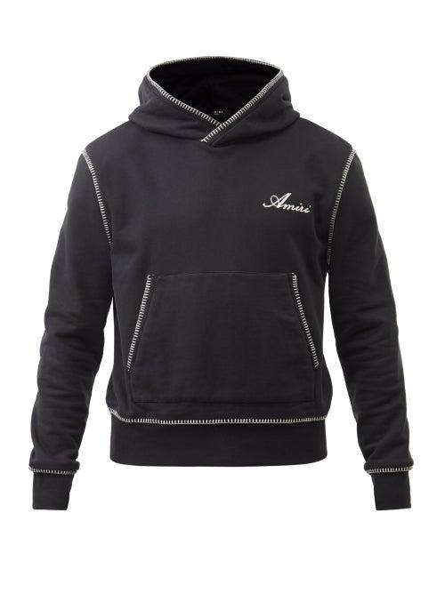 Amiri - Logo-stitched Cotton-jersey Hooded Sweatshirt - Mens - Black