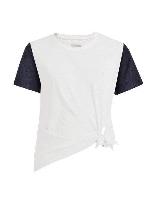 Matchesfashion.com Lndr - Tuck Tee Tie Fastening T Shirt - Womens - White Multi