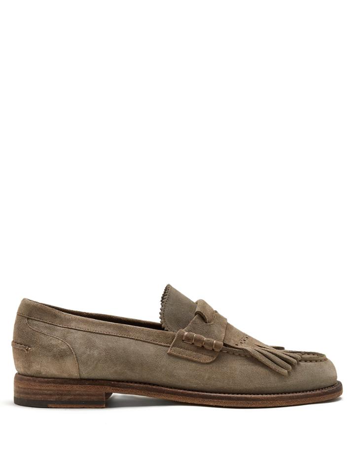 Burberry Tassel-detail Suede Loafers