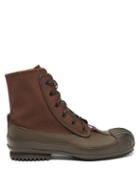 Maison Margiela - Canvas And Faux-leather Boots - Mens - Dark Brown