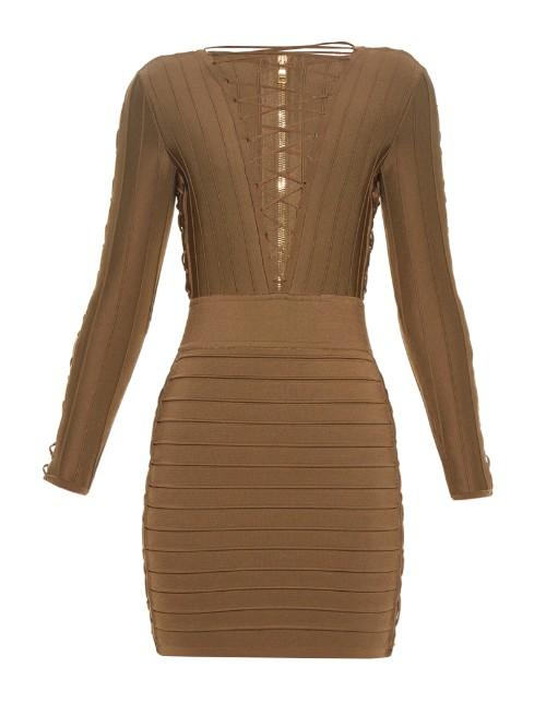 Balmain Lace-up Bandage Mini Dress