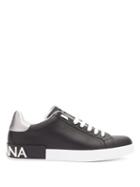 Matchesfashion.com Dolce & Gabbana - Logo Leather Low Top Trainers - Mens - Black