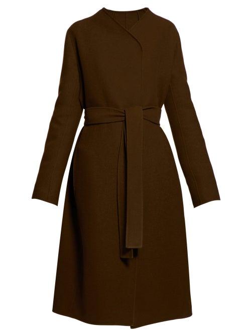 Matchesfashion.com The Row - Terin Belted Felt Coat - Womens - Green