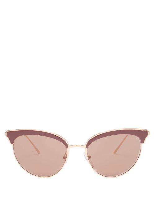 Matchesfashion.com Prada Eyewear - Cat Eye Acetate Sunglasses - Womens - Red
