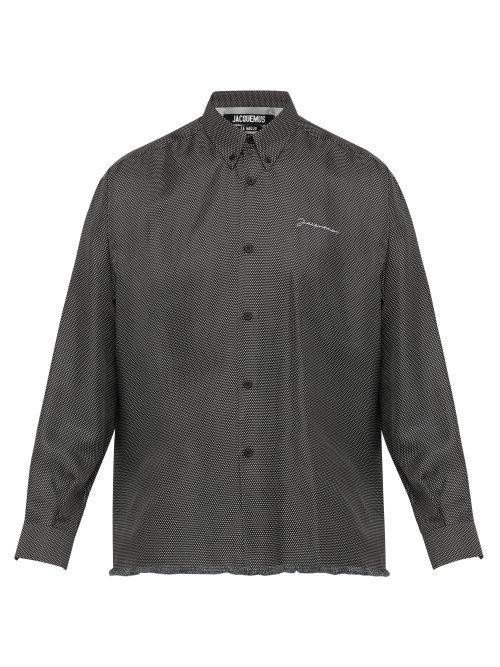 Matchesfashion.com Jacquemus - Gadjo Polka Dot Silk Shirt - Mens - Black White