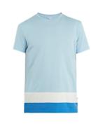 Matchesfashion.com Orlebar Brown - Sammy Striped Hem Cotton Jersey T Shirt - Mens - Blue