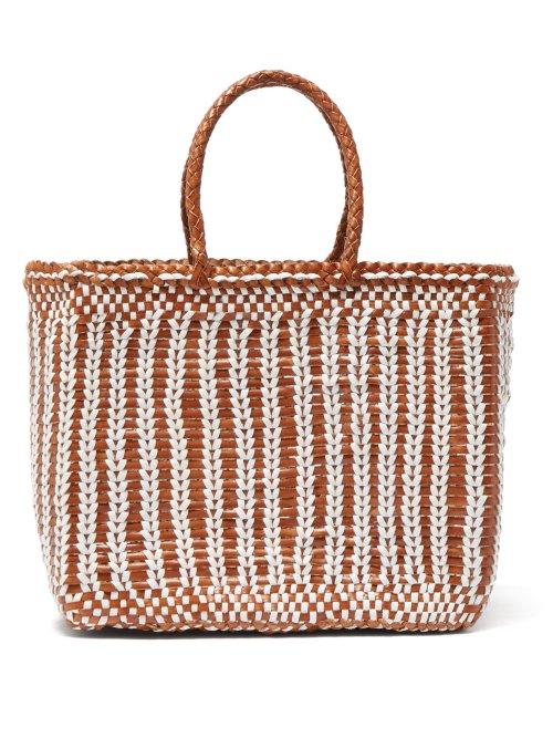Matchesfashion.com Dragon Diffusion - Cannage Woven Leather Tote Bag - Womens - Tan White