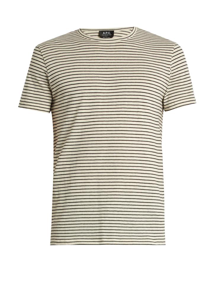 A.p.c. Paul Stripe-print Cotton T-shirt