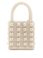 Matchesfashion.com Shrimps - Antonia Faux Pearl Embellished Bag - Womens - Cream