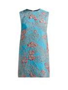 Matchesfashion.com Halpern - Floral Brocade Mini Dress - Womens - Blue Multi