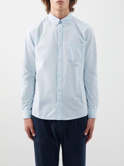 A.p.c. - Edouard Patch-pocket Cotton-poplin Shirt - Mens - Blue