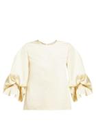 Matchesfashion.com Roksanda - Seya Balloon Sleeve Cotton Top - Womens - Ivory