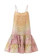 Matchesfashion.com Juliet Dunn - Tie-dyed Snow Leopard-print Cotton Dress - Womens - Pink Print