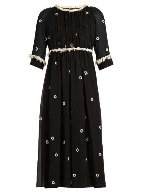 Jupe By Jackie Bolivar Embroidered Silk Dress