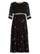 Jupe By Jackie Bolivar Embroidered Silk Dress
