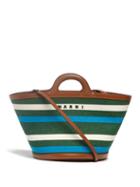 Marni - Tropicalia Striped Canvas And Leather Bag - Womens - Green Stripe