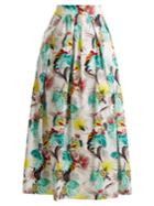 Mary Katrantzou Floral-print Cotton-poplin Midi Skirt