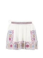 Isabel Marant - Careya Embroidered Cotton-voile Mini Skirt - Womens - White