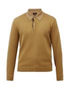 Matchesfashion.com Dunhill - Long-sleeved Cotton Polo Shirt - Mens - Beige