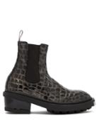 Matchesfashion.com Eytys - Nikita Crocodile Effect Leather Chelsea Boots - Womens - Dark Grey