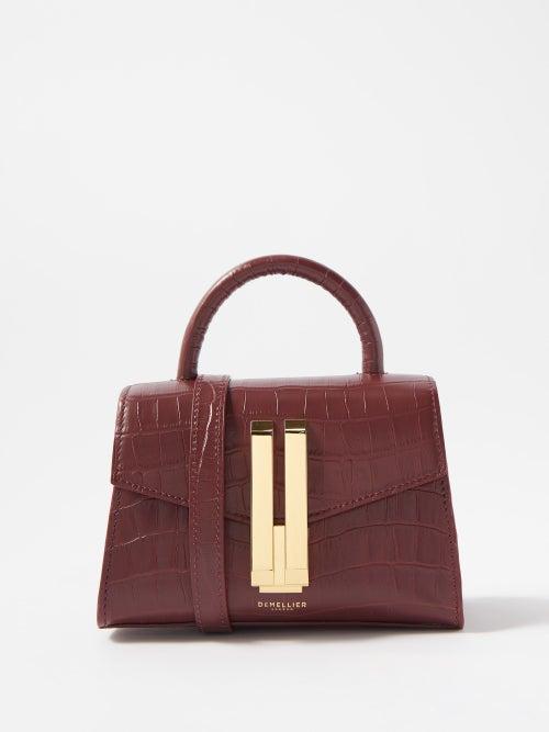 Demellier - The Nano Montreal Leather Cross-body Bag - Womens - Burgundy